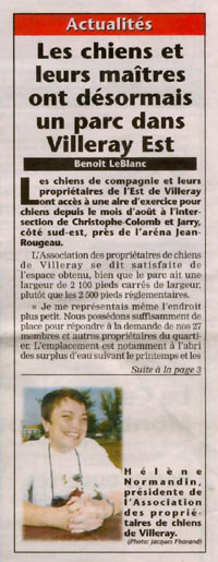 ARTICLE DE JOURNAL du 14 sept. 2003